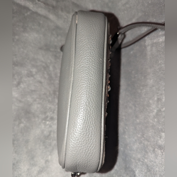 COACH Prairie Rivet Double Zip Suede Crossbody Clutch HEATHER GREY VGUC - Picture 6 of 15